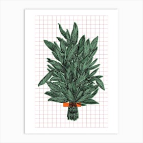 Geometric Sage Plant Art Print