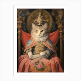 Royal Cat On Throne 6 Art Print