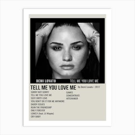 Tell Me You Love Me By Demi Lovato • 2017 Poster Art Print