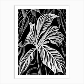 Cardamom Leaf Linocut 1 Art Print