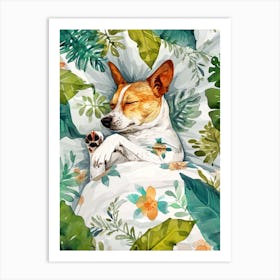 Dog Sleeping In Bed animal Dog's life Art Print
