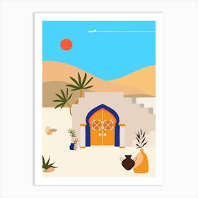 Islamic Architecture In The Desert. Boho, Boho decor: Egypt, Morocco, Tunisia poster #1 Art Print