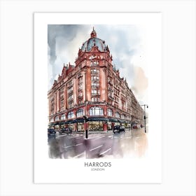 Harrods 1 Watercolour Travel Poster Art Print