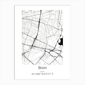 Bron,France Minimalist Map Art Print