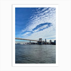 Crazy Cloud Pattern Over Brooklyn Bridge Art Print