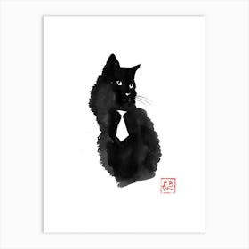 White Tie Cat Art Print