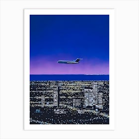 Hiroshi Nagai - City Pop At Night, Air Plane Art Print