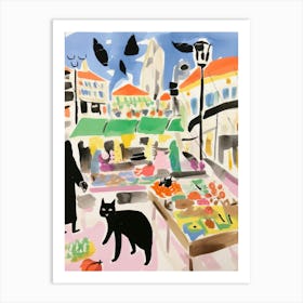 The Food Market In Sydney 3 Illustration Art Print