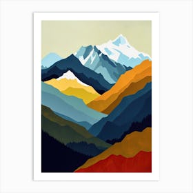 Minimalist Zen: Mountain Majesty Art Print