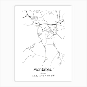 Montabaur,Germany Minimalist Map Art Print