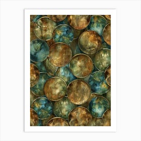 Gold And Blue 4 Art Print