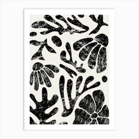 Black and White Organic Garden Wall Art Art Print