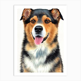 Norwegian Lundehund 4 Watercolour Dog Art Print