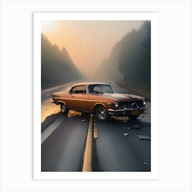 Sunset On The Road Art Print