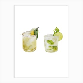 Cocktail Set. London Art Print