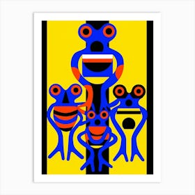 Frogs Abstract Pop Art 4 Art Print