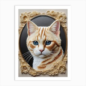 Cat In A Frame Art Print