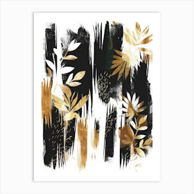 Abstract Gold And Black Painting 20 Art Print