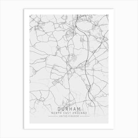 Durham North East London Map Art Print