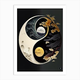 Repeat Yin and Yang Illustration Art Print