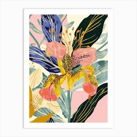 Colourful Flower Illustration Evening Primrose 1 Art Print