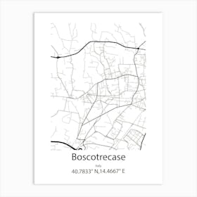 Boscotrecase,Italy Minimalist Map Art Print