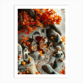 Miniature Village In Autumn 2 Art Print