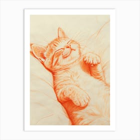 Cat Sleeping 2 Art Print