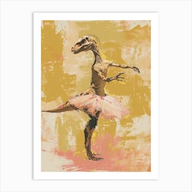 Dinosaur Dancing In A Tutu Pastels 3 Art Print