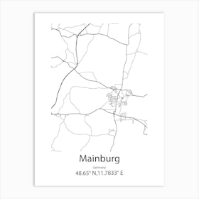 Mainburg,Germany Minimalist Map Art Print