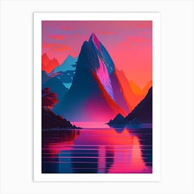 Milford Sound Dreamy Sunset Art Print