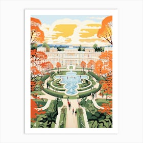 Schnbrunn Palace Gardens Austria Modern Illustration  Art Print