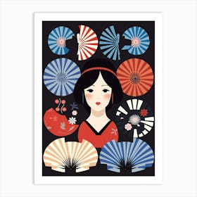 Japanese Fans Sensu Illustration 11 Art Print