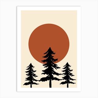 Trees Against Sun Art Print