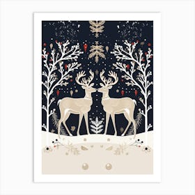 Christmas Deer Art Print