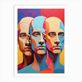 Default An Brightly Colored Abstract Painting Cartoon Of Mens 1 (1) Art Print