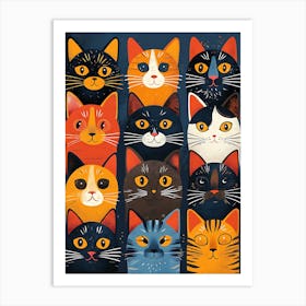 Group Of Cats 7 Art Print