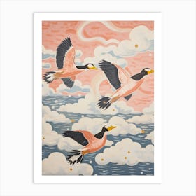 Vintage Japanese Inspired Bird Print Duck 3 Art Print