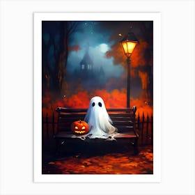 Ghost Sitting On A Bench 1 Art Print