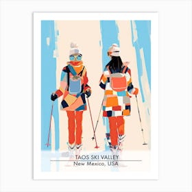 Taos Ski Valley   New Mexico Usa, Ski Resort Poster Illustration 1 Art Print