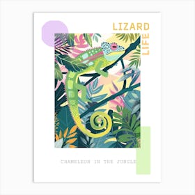 Chameleon In The Jungle Modern Abstract Illustration 6 Poster Art Print