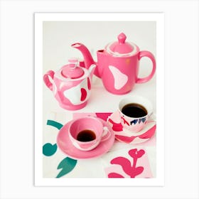 Pink Tea Set Art Print