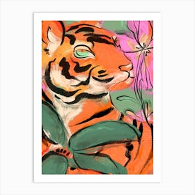 Tiger In Jungle No 2 Art Print