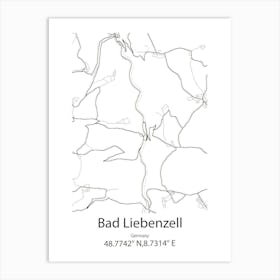 Bad Liebenzell,Germany Minimalist Map Art Print