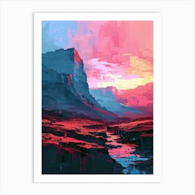 Pixelated Peaks | Pixel Art Series Art Print