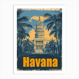 Aihrgdesign A Retro Travel Poster For Havana 4 Art Print