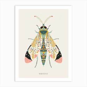 Colourful Insect Illustration Whitefly 14 Poster Art Print