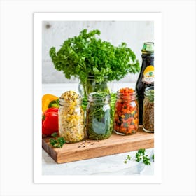 Fresh Vegetable And Organic Food Mix Showcasing Vibrant Greens Root Vegetables Sliced Thinly Sprig (1) 2 Affiche