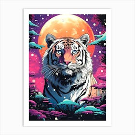 Tiger In The Moonlight Art Print