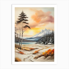 Sunset In The Mountains 18 Art Print